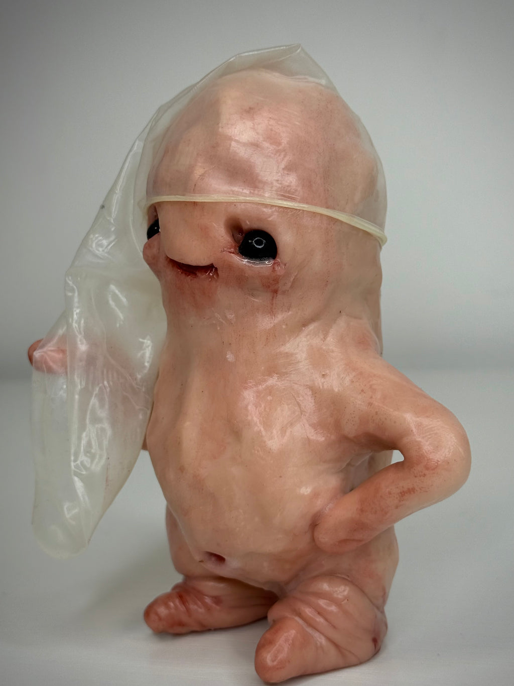 New Hat Disturbie – Grotesque Creature Sculpture – Weird Handmade Polymer Clay Oddity