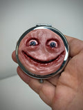 Handmade Pocket Mirror with Sculpted Face Creepy Compact Mirror Weird Gift