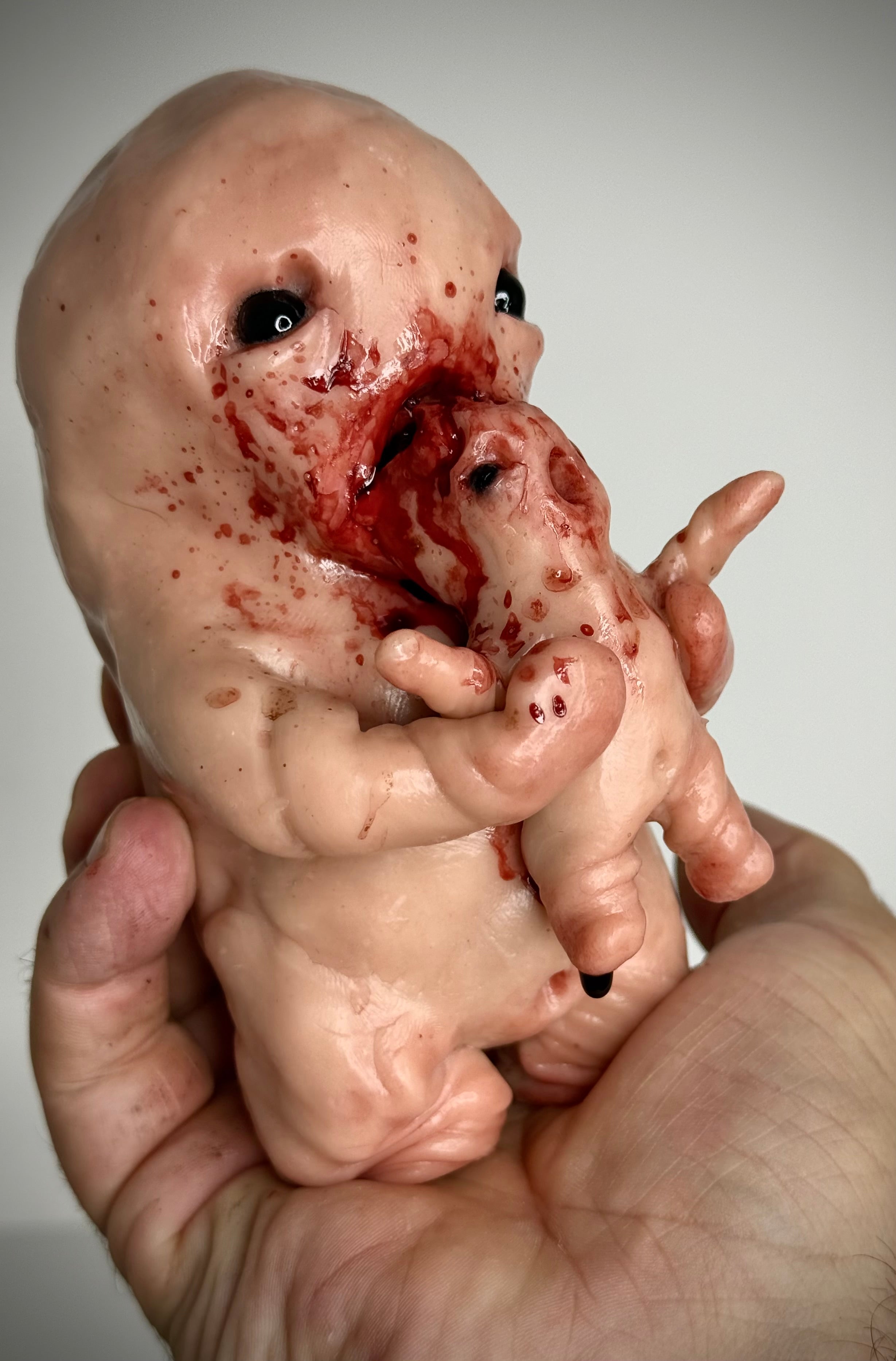 Devouring Disturbie – Handmade Polymer Clay Horror Creature Sculpture – Creepy Art Collectible