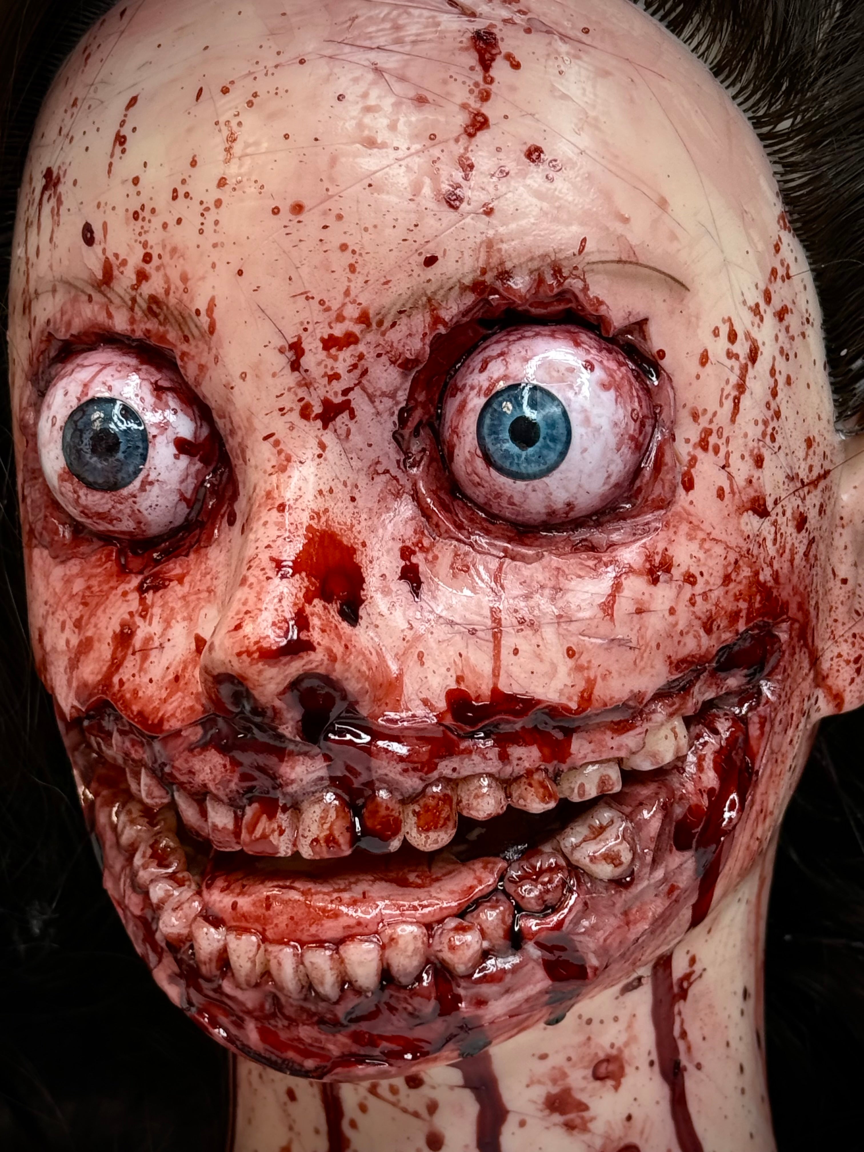 Modified Mannequin Head – Horror Sculpture – Weird Handmade Polymer Clay Oddity