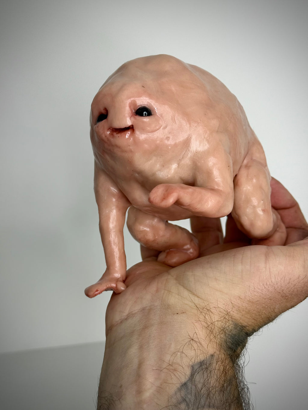 Hunchback Disturbie – Handmade Polymer Clay Creature Sculpture – Creepy Cute Art Collectible