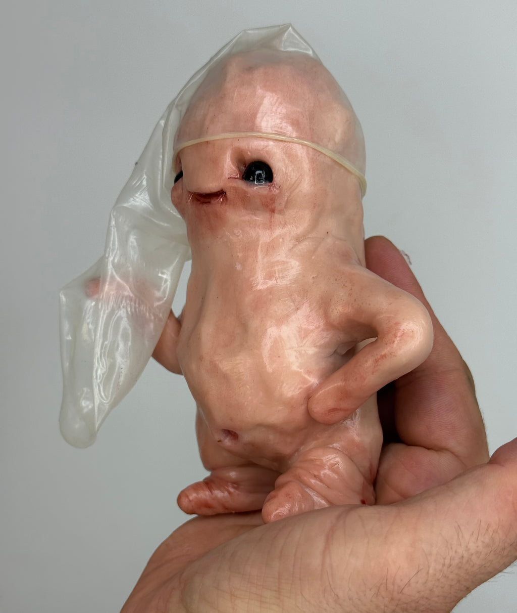 New Hat Disturbie – Grotesque Creature Sculpture – Weird Handmade Polymer Clay Oddity