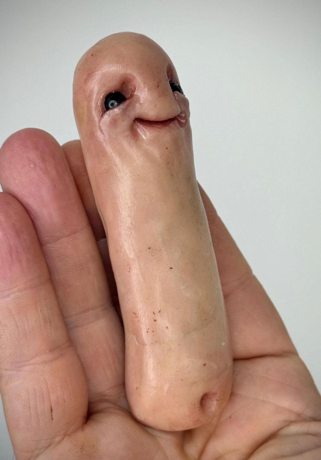 Long Bean – Grotesque Bean Creature Sculpture – Weird Handmade Polymer Clay Oddity