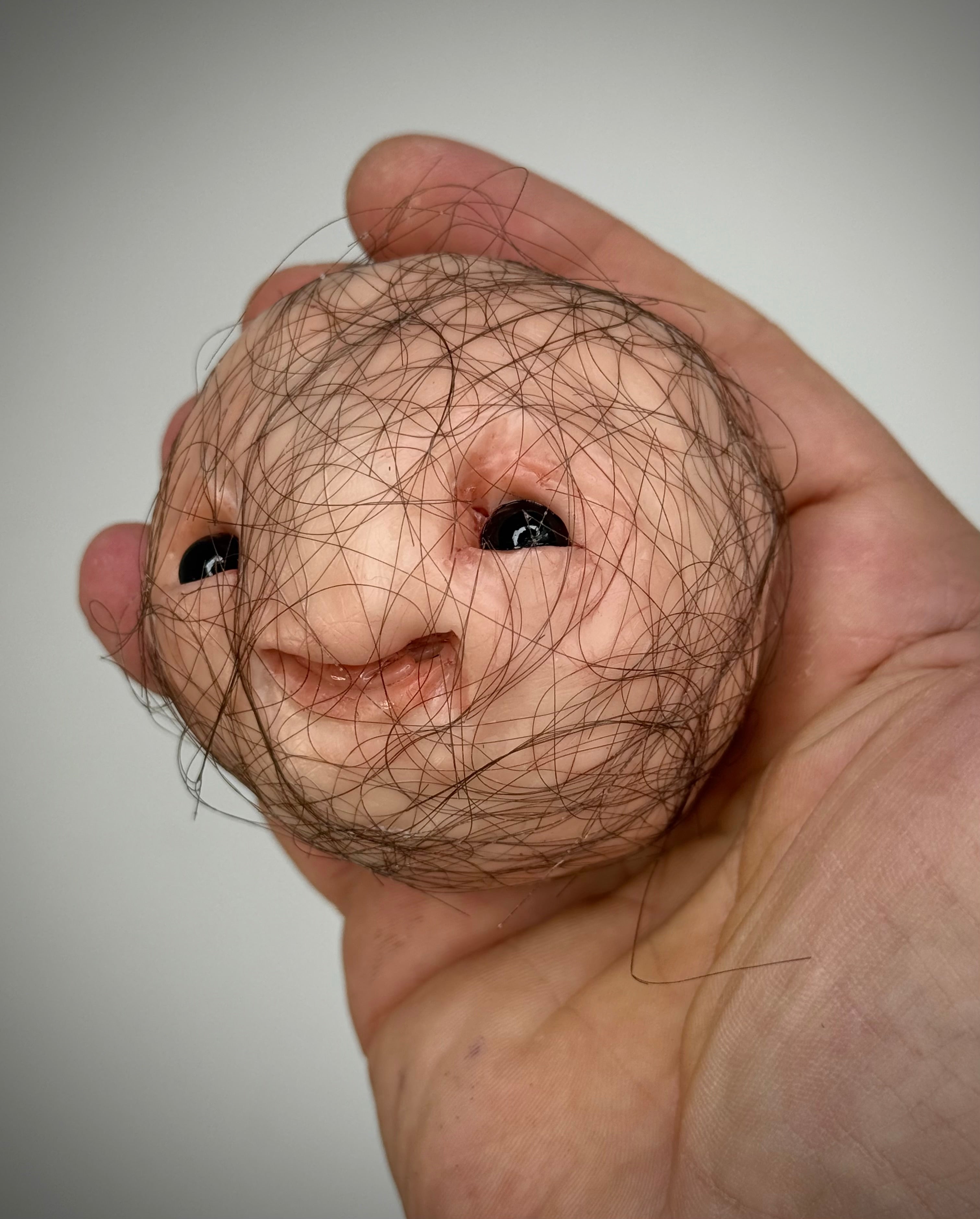 Hair Ball – Handmade Polymer Clay Creature Sculpture – Weird Horror Art Collectible