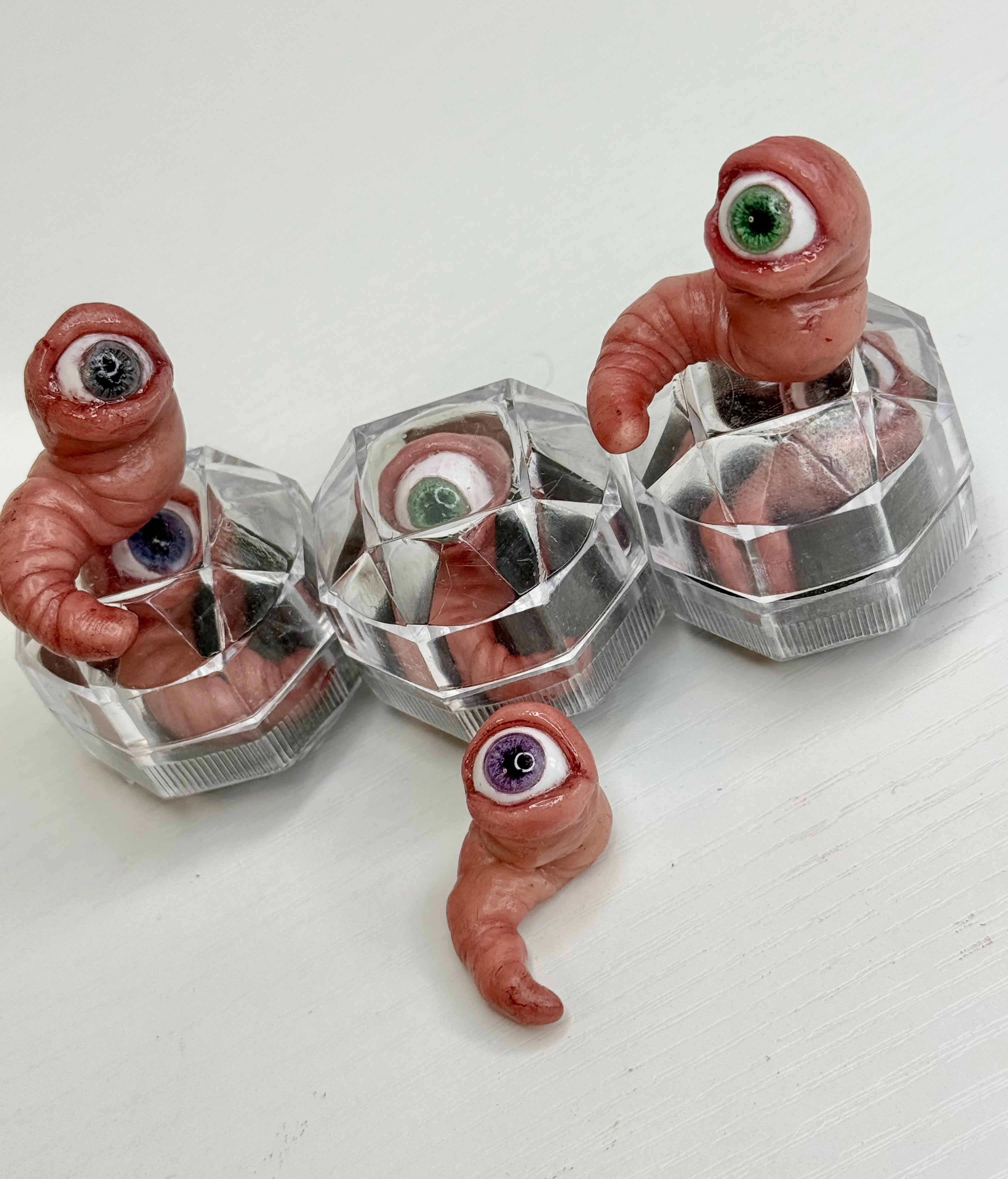 Baby Worm Blind Box Handmade Polymer Clay Cyclops Creature Collectible Mystery Gift