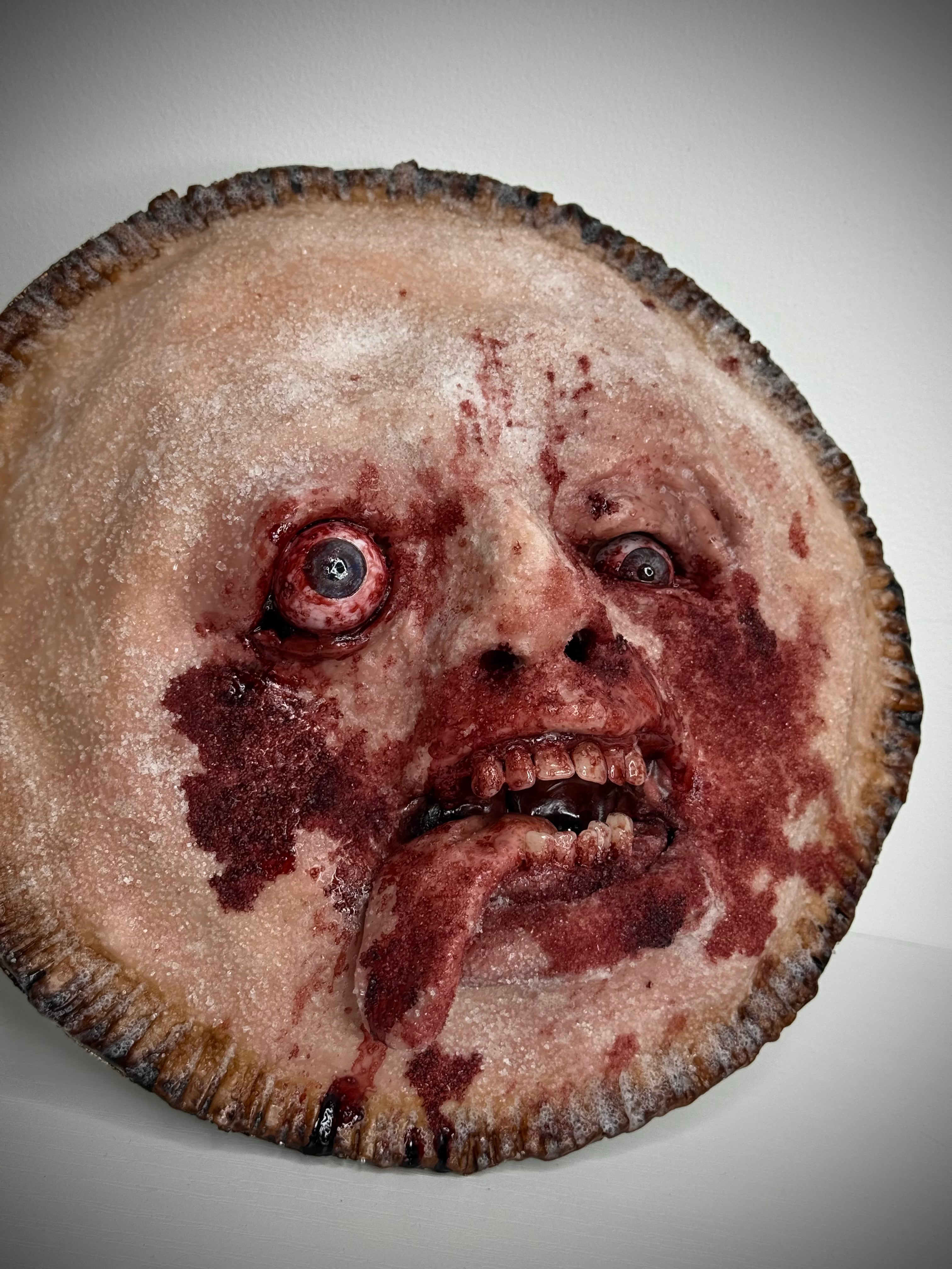 Horror Pie – Handmade Polymer Clay Horror Sculpture – Creepy Art Collectible