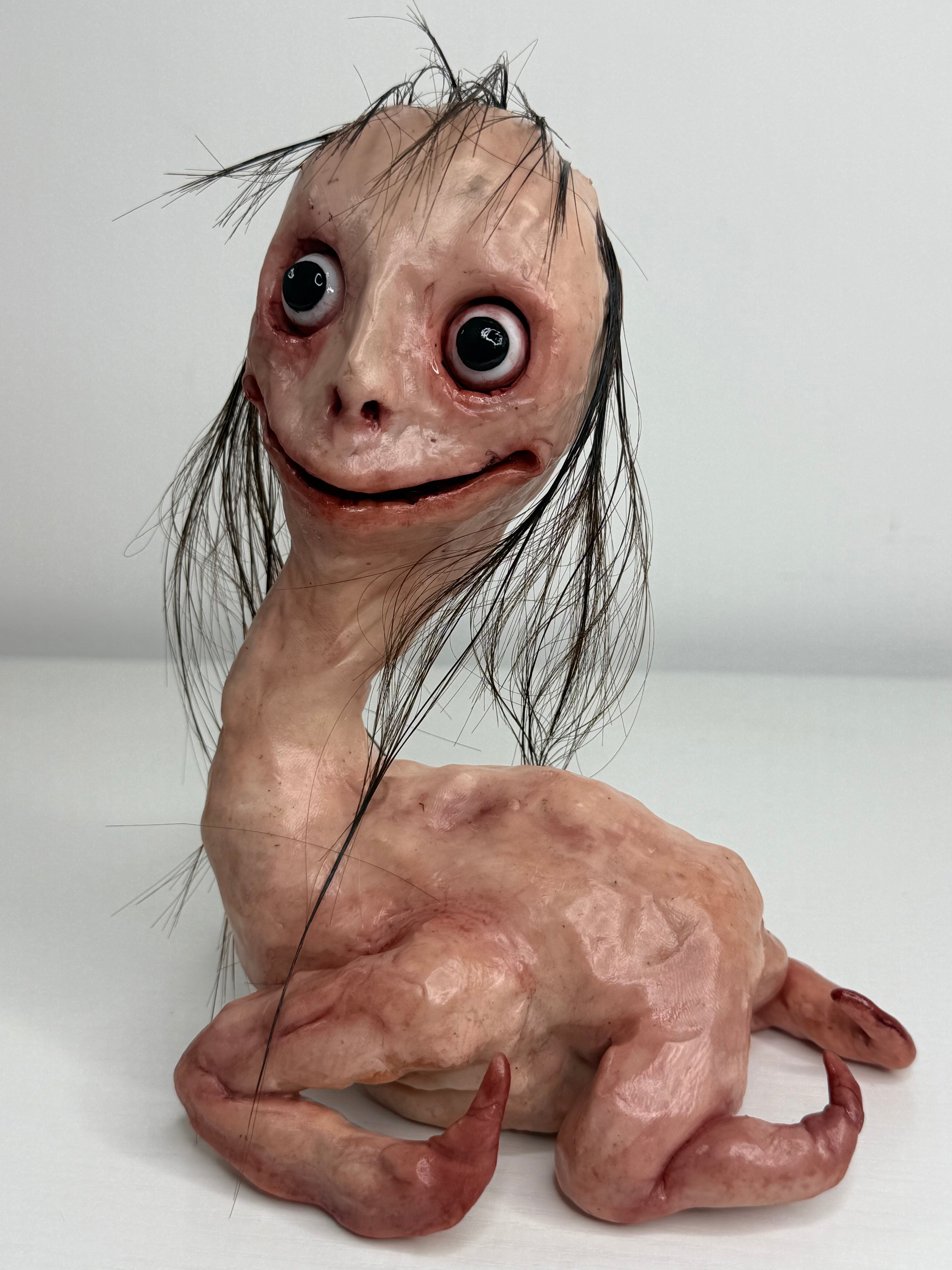 Momo Inspired Bird Creature Sculpture – Weird Handmade Polymer Clay Oddity