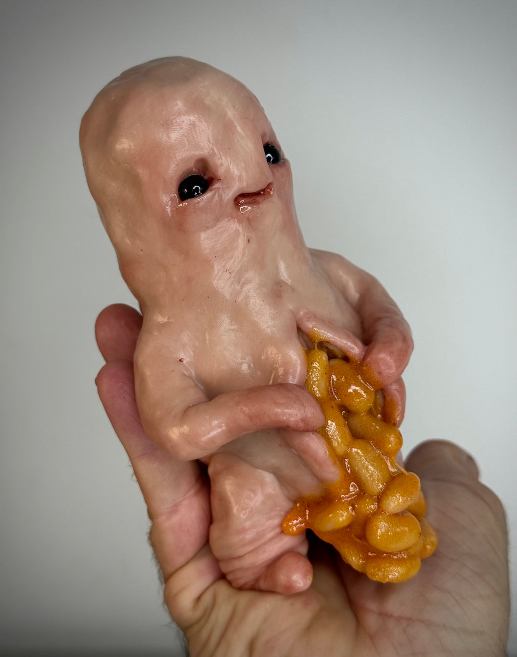 Beans? Disturbie – Grotesque Creature Sculpture – Weird Handmade Polymer Clay Oddity