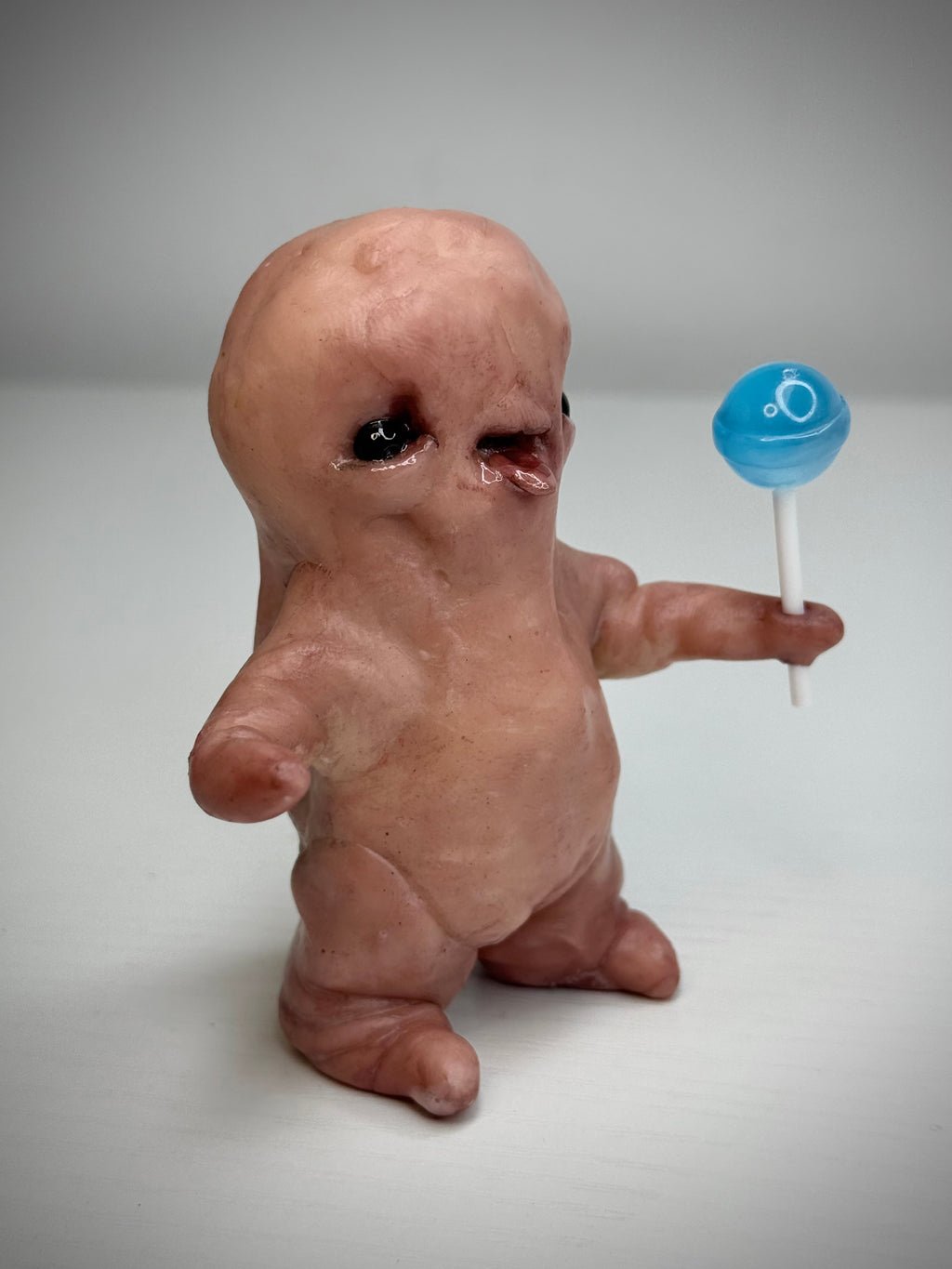Lollipop Disturbie – Creepy Candy Creature Sculpture – Weird Handmade Polymer Clay Oddity