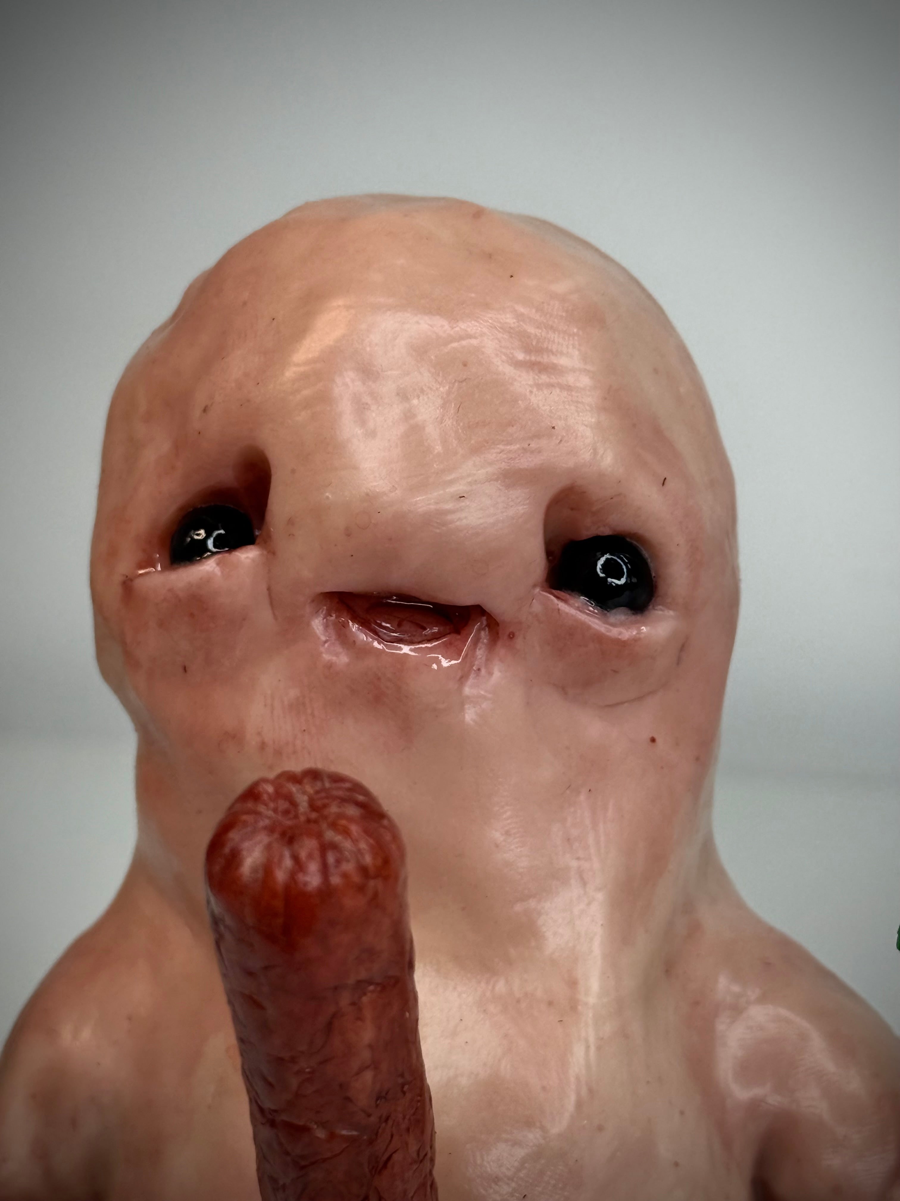 Pepperami Disturbie – Grotesque Creature Sculpture – Weird Handmade Polymer Clay Oddity