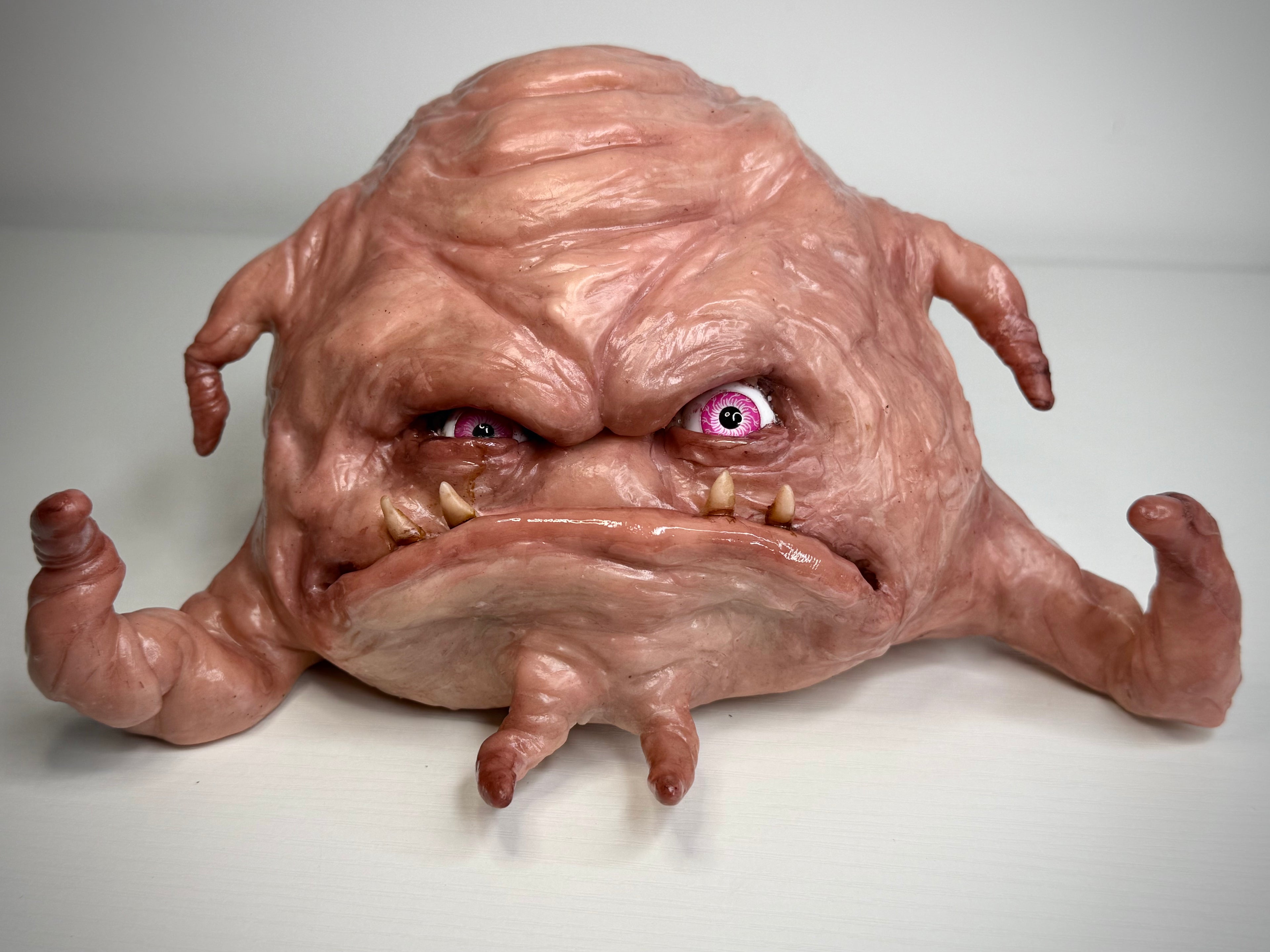 Krang-Inspired Brain Creature – Grotesque Monster Sculpture – Weird Handmade Polymer Clay Oddi