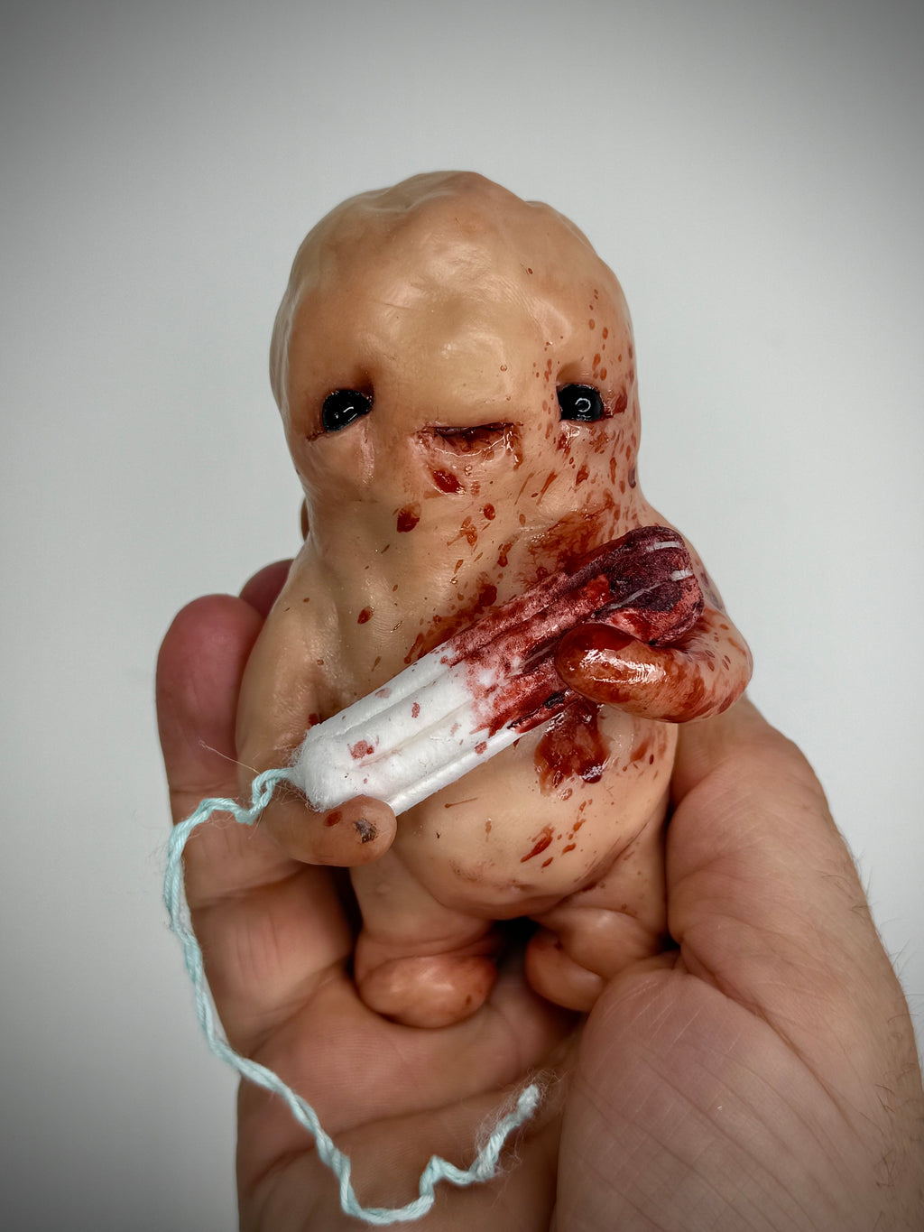 Disturbie “Caught Red-Handed” – Weird Handmade Polymer Clay Horror Sculpture