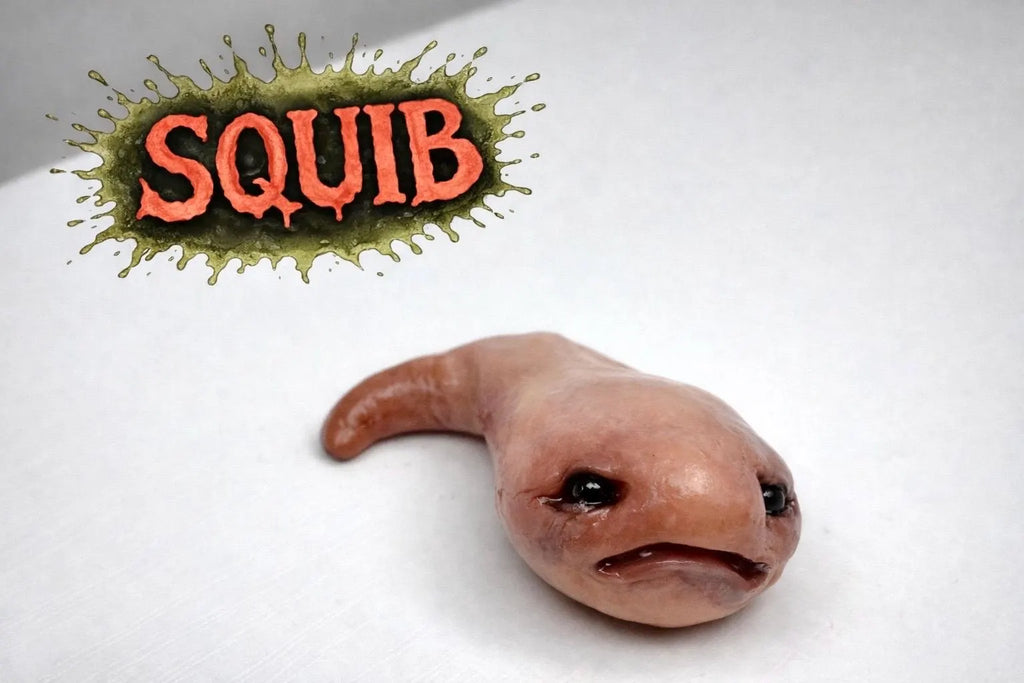 Squib-   Handmade Polymer Clay  Figurine - Unique Collectible Creature Art