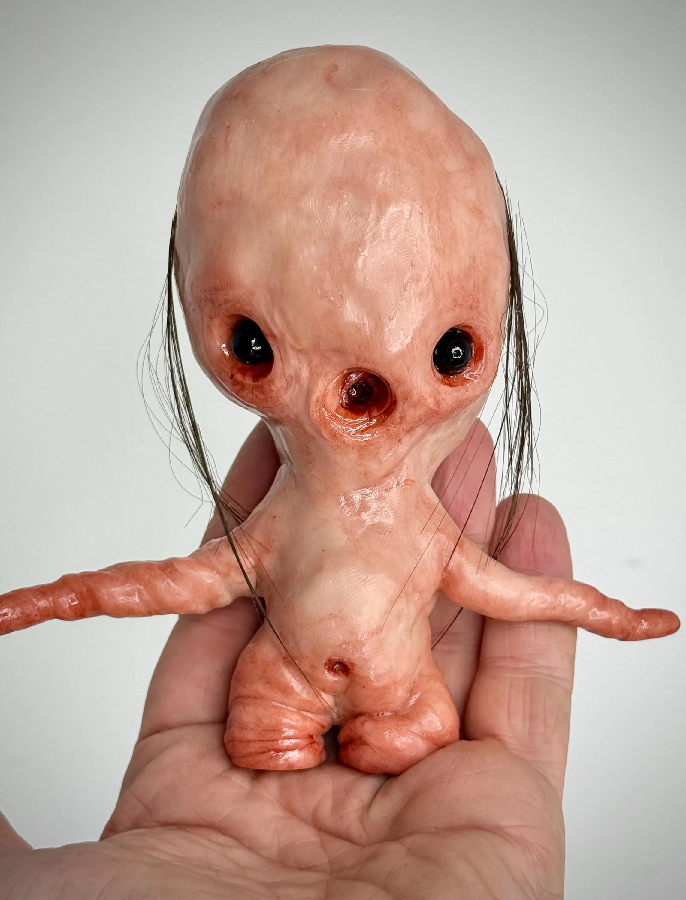 Disturbie – Grotesque Handmade Creature Sculpture – Weird Polymer Clay Oddity