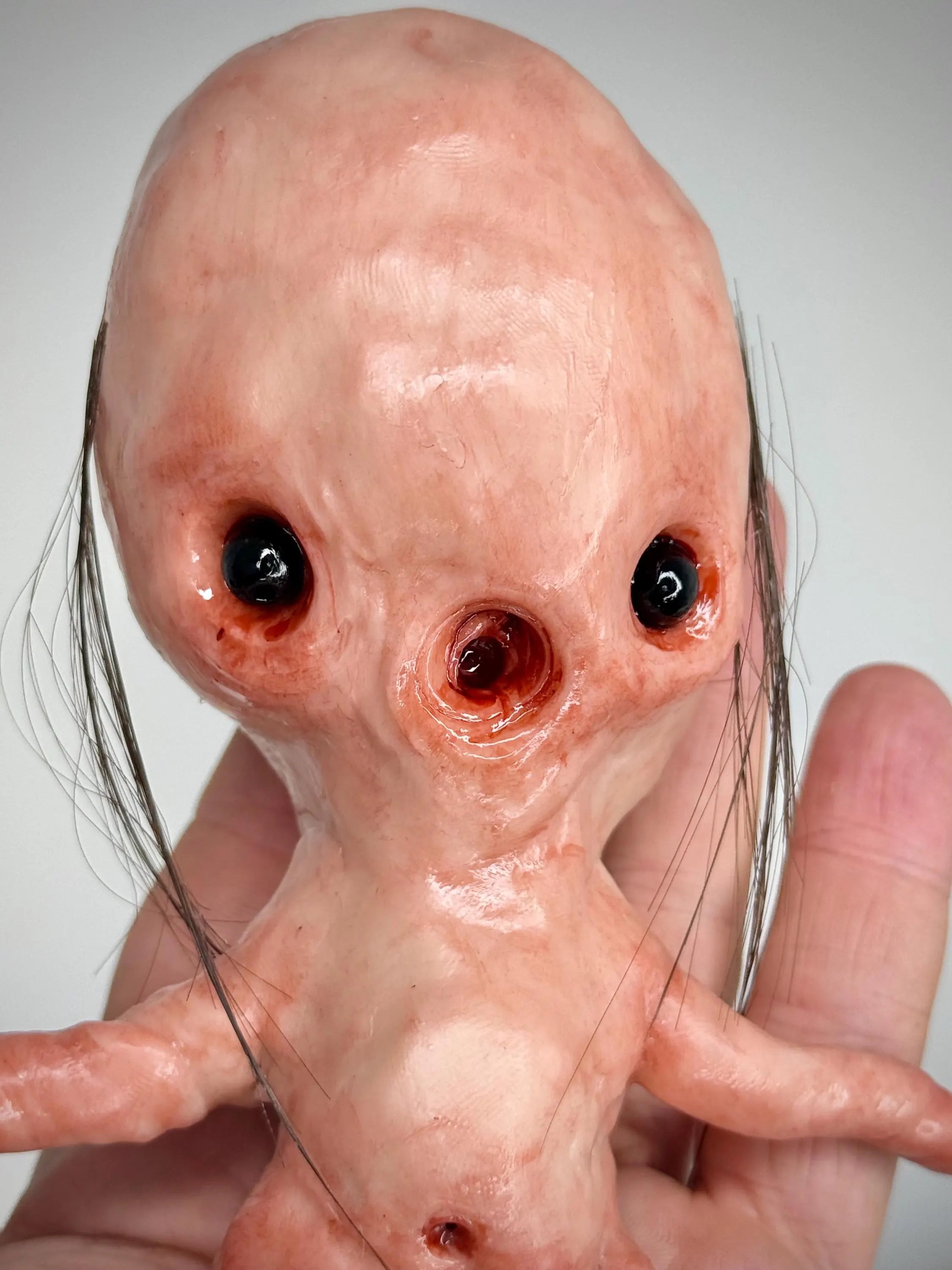 Disturbie – Grotesque Handmade Creature Sculpture – Weird Polymer Clay Oddity