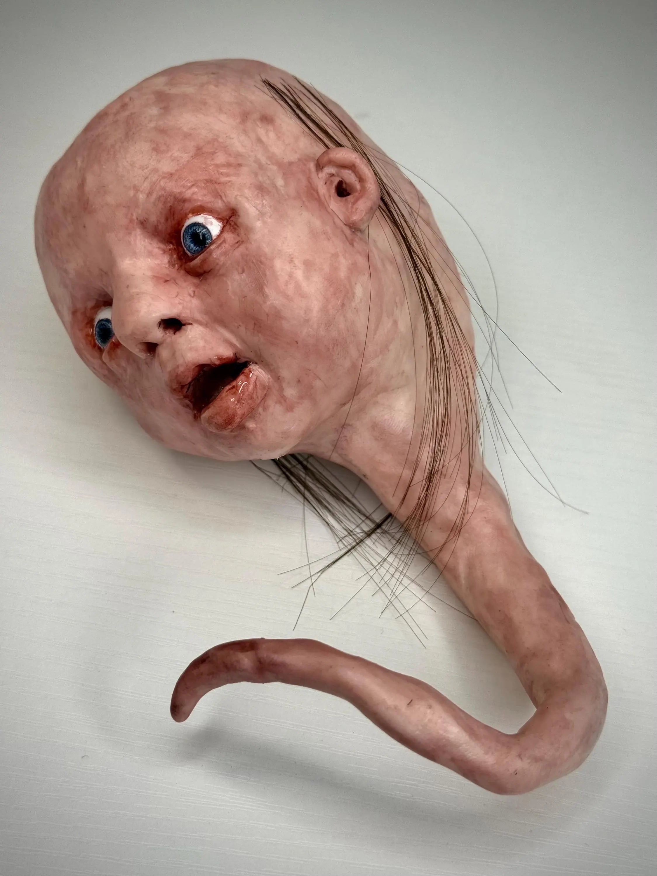 Rat Tailed Abomination Grotesque Creature Sculpture Weird Handmade Polymer Clay Oddity