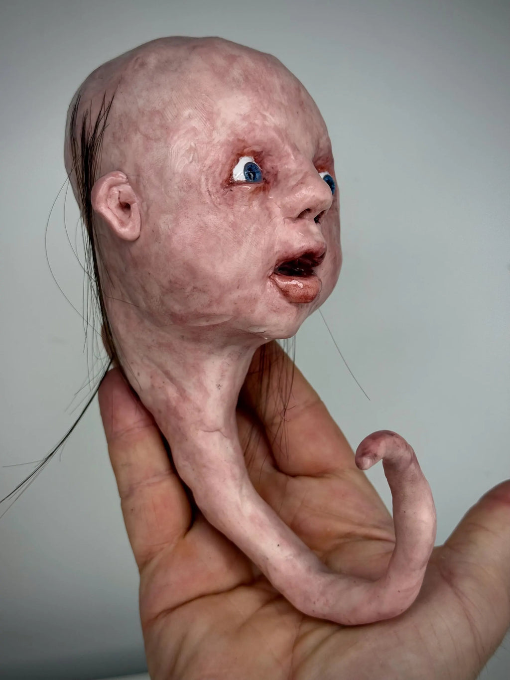Rat Tailed Abomination Grotesque Creature Sculpture Weird Handmade Polymer Clay Oddity