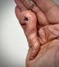 Grub Keychain – Weird Creature Keyring – Handmade Polymer Clay Oddity