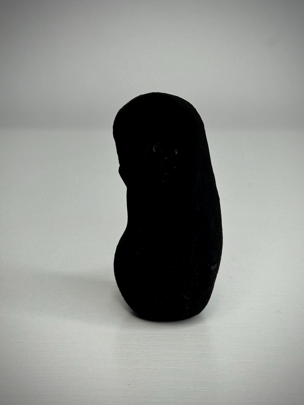 World’s Blackest Bean – Blacked Out Bean Creature Sculpture – Weird Handmade Polymer Clay Oddity