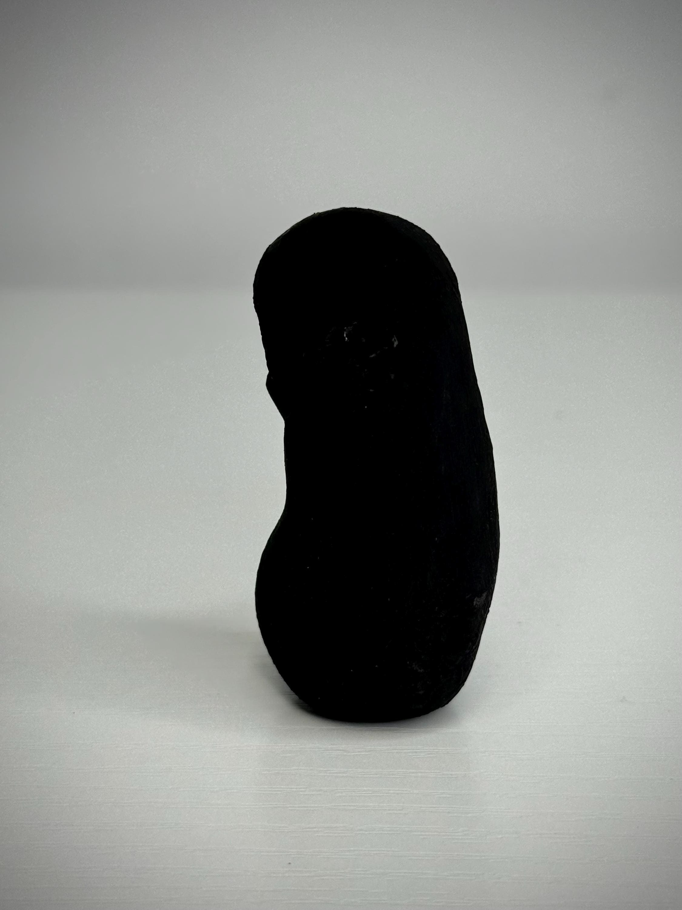 World’s Blackest Bean – Blacked Out Bean Creature Sculpture – Weird Handmade Polymer Clay Oddity