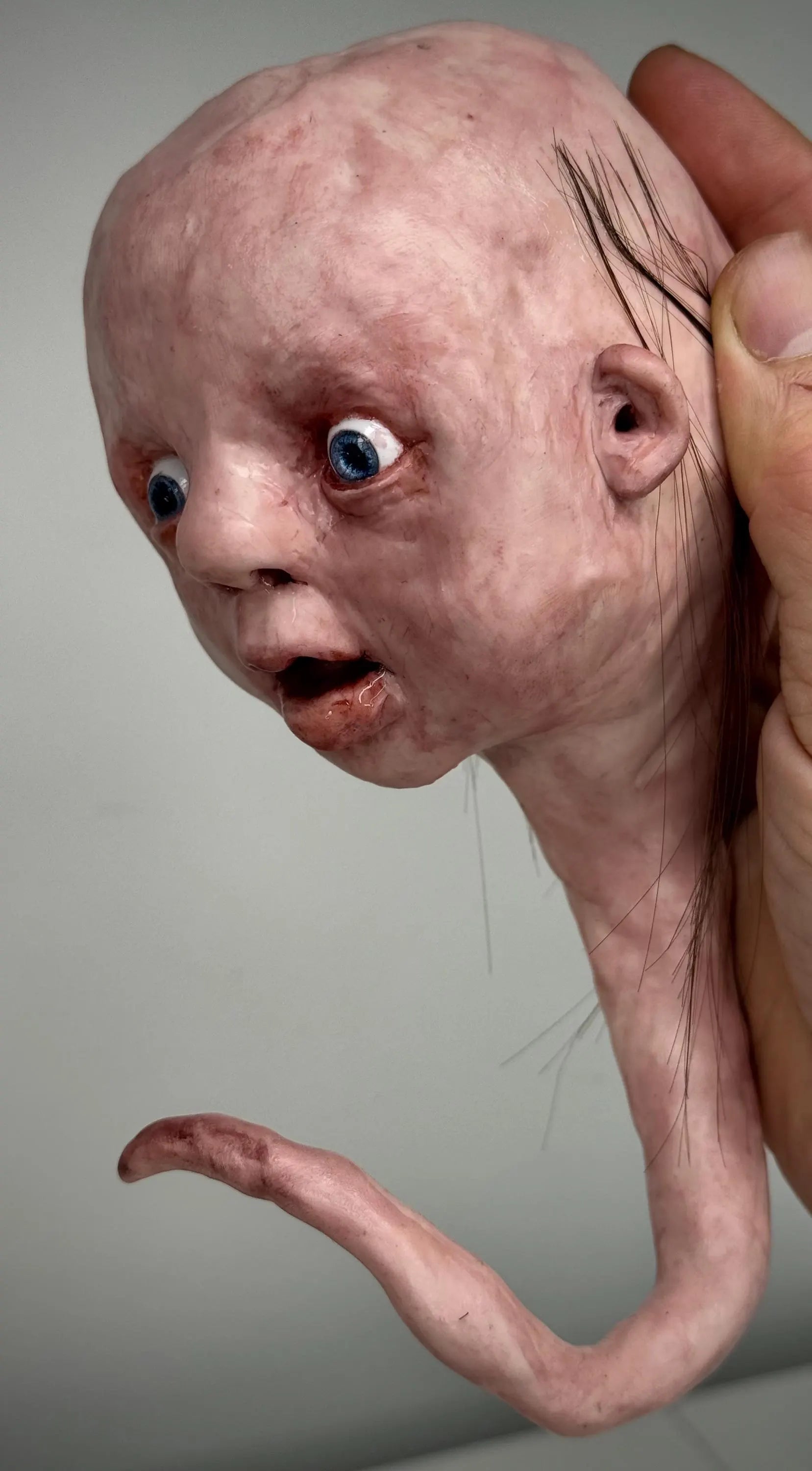 Rat Tailed Abomination Grotesque Creature Sculpture Weird Handmade Polymer Clay Oddity