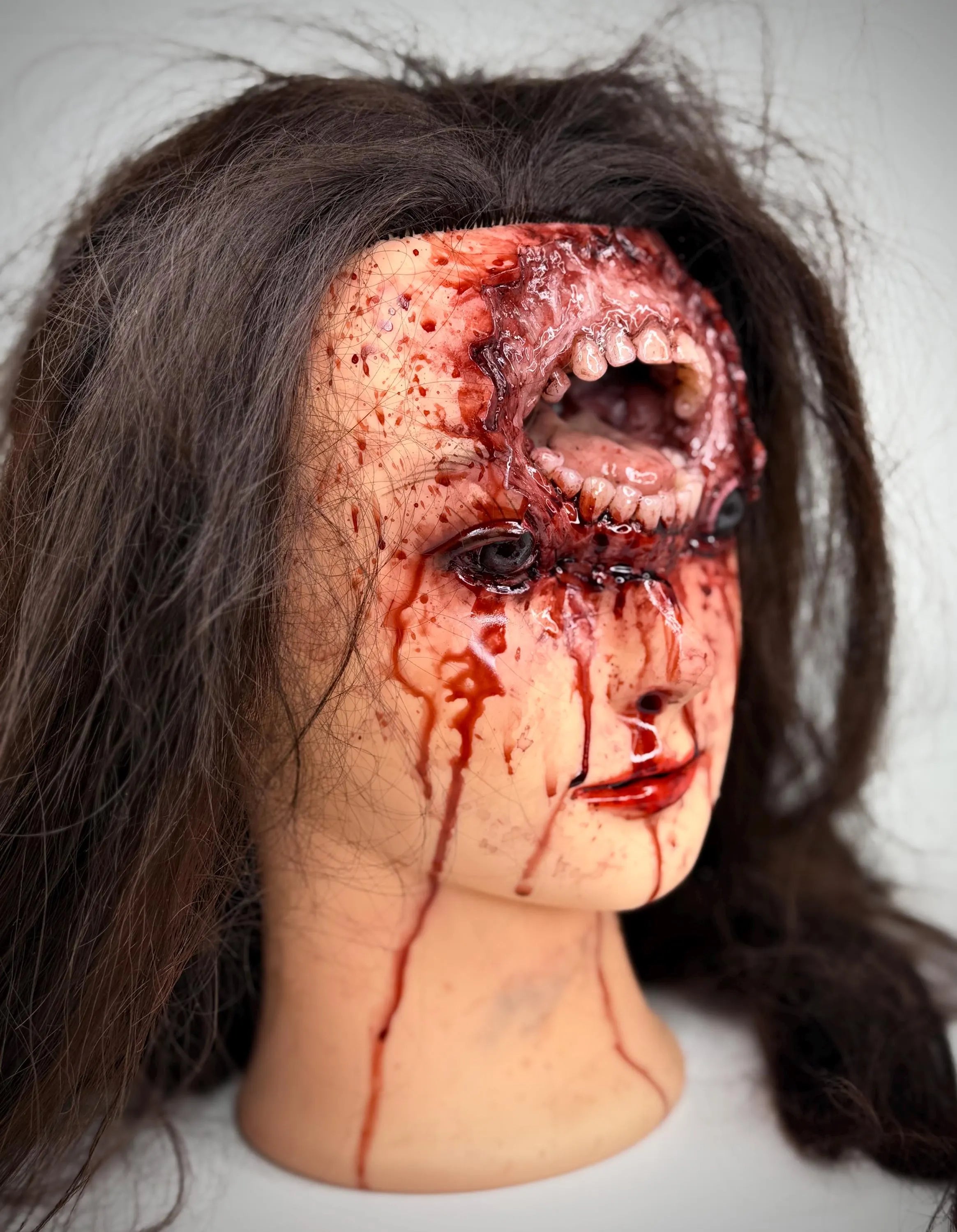 Migraine- Horror Mannequin Head Sculpture Gore Art Display Piece