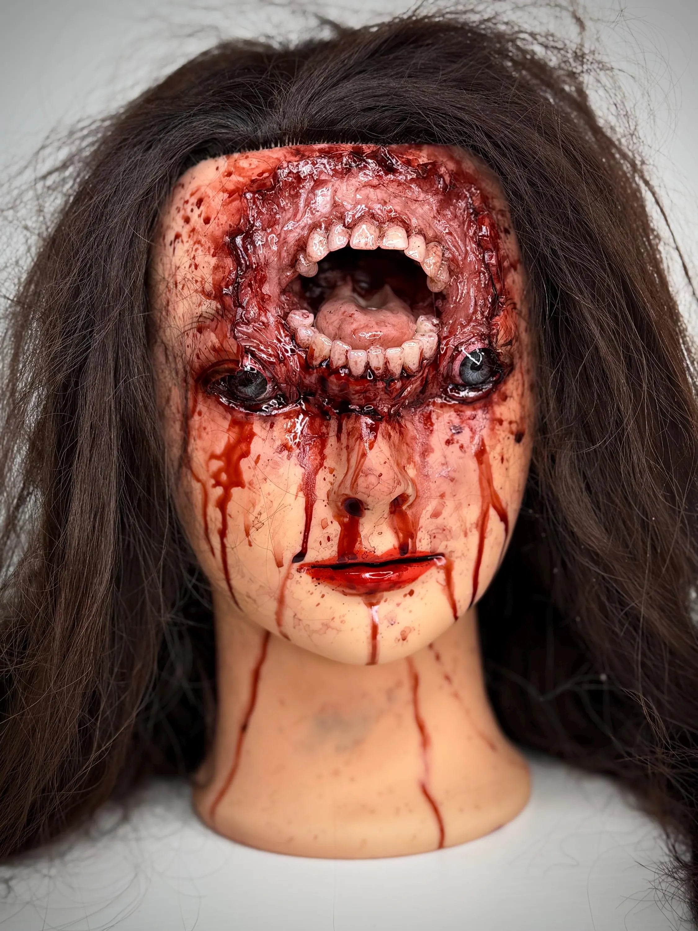 Migraine- Horror Mannequin Head Sculpture Gore Art Display Piece