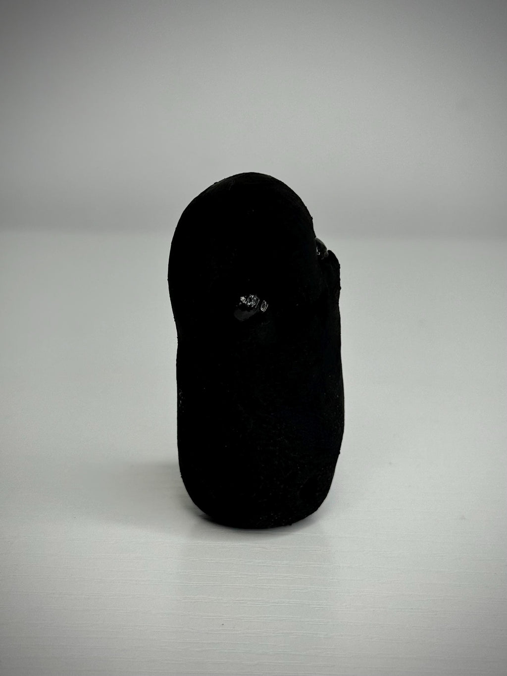 World’s Blackest Bean – Blacked Out Bean Creature Sculpture – Weird Handmade Polymer Clay Oddity