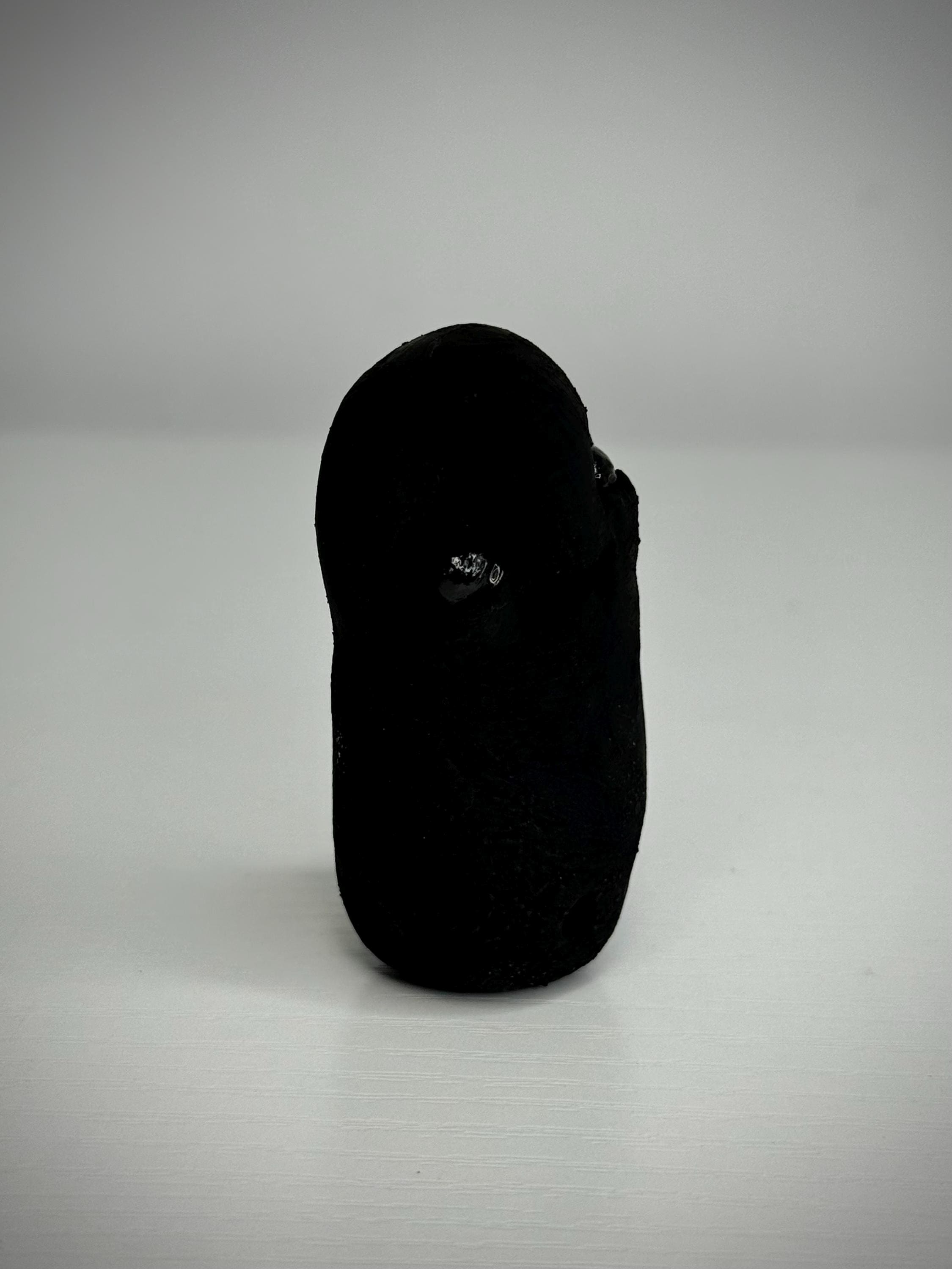 World’s Blackest Bean – Blacked Out Bean Creature Sculpture – Weird Handmade Polymer Clay Oddity